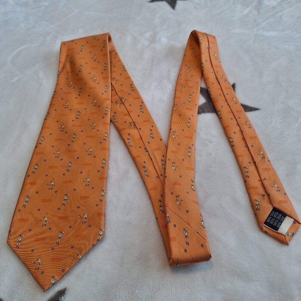 FUMAGALLI'S Men's‎ 100% Silk Necktie Tennis Pickleball Hand Made Made In Italy